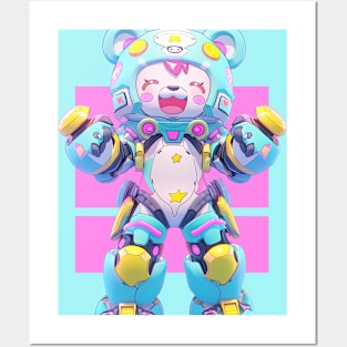 AKBLM - STARDUST MOBILE SUIT KUMA | KAWAII PASTEL COLORED MECHA MASCOT Posters and Art